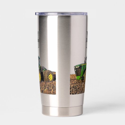 Gepersonaliseerde monogram tractorapparatuur grond geïsoleerde drinkbeker (Rechts)