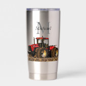 Gepersonaliseerde monogram tractorapparatuur grond geïsoleerde drinkbeker (Achterkant)