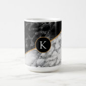 Gepersonaliseerde Monogram Uw Letter Faux Marble M Magische Mok (Midden)