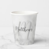 Gepersonaliseerde Monogram van het Manuscript en d Papieren Bekers (Voorkant)