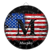 Gepersonaliseerde Monogram Vlag van de Vlag van de Dartbord (Voorkant)