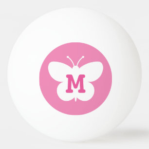 Gepersonaliseerde monogram vlinder ping pong bal pingpongbal