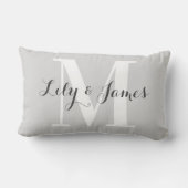 Gepersonaliseerde Monogram White Gray Wedding Keep Kussen (Achterkant)