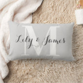 Gepersonaliseerde Monogram White Gray Wedding Keep Kussen (Deken)