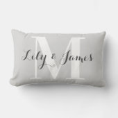 Gepersonaliseerde Monogram White Gray Wedding Keep Kussen (Voorkant)