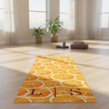 Gepersonaliseerde Monogram Yoga Mat met Oranje Cit