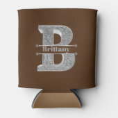 Gepersonaliseerde Monogram Zilver Initiaal B Jouw Blikjeskoeler (Voorkant)