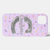 Gepersonaliseerde Monogram Zilver Initiaal B Jouw  Case-Mate iPhone Case (Achterkant (horizontaal))