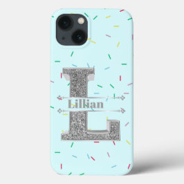 Gepersonaliseerde Monogram Zilver Initiaal L Jouw  Case-Mate iPhone Case