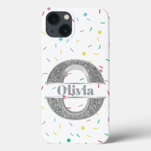 Gepersonaliseerde Monogram Zilver Initiaal O Jouw Case-Mate iPhone Case