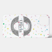 Gepersonaliseerde Monogram Zilver Initiaal O Jouw  Case-Mate iPhone Case (Achterkant (horizontaal))