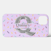 Gepersonaliseerde Monogram Zilver Initiaal Q Jouw  Case-Mate iPhone Case (Achterkant (horizontaal))