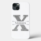 Gepersonaliseerde Monogram Zilver Initiaal X Jouw Case-Mate iPhone Case (Achterkant)