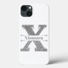 Gepersonaliseerde Monogram Zilver Initiaal X Jouw  Case-Mate iPhone Case