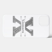 Gepersonaliseerde Monogram Zilver Initiaal X Jouw Case-Mate iPhone Case (Achterkant (horizontaal))