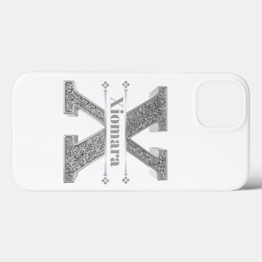 Gepersonaliseerde Monogram Zilver Initiaal X Jouw Case-Mate iPhone Case (Achterkant (horizontaal))