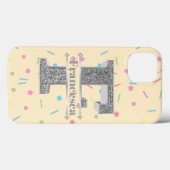 Gepersonaliseerde Monogram Zilveren Initiaal F Jou Case-Mate iPhone Case (Achterkant (horizontaal))