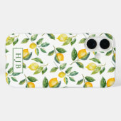 Gepersonaliseerde Monogram Zomer Citroenen iPhone Case-Mate iPhone Case (Achterkant (horizontaal))