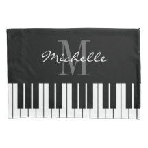 Gepersonaliseerde monogram zwarte en witte pianosl