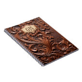 Gepersonaliseerde Monogramme Faux Leather Notitieboek (Rechterzijde)