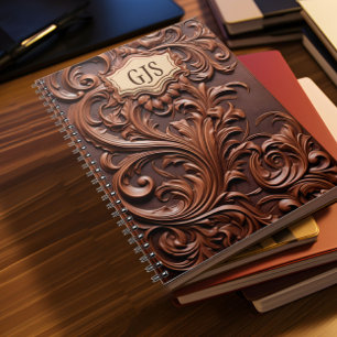 Gepersonaliseerde Monogramme Faux Leather Notitieboek