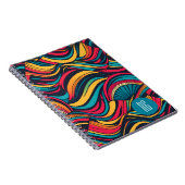 Gepersonaliseerde Monogrammed Abstract Waves Patte Notitieboek (Rechterzijde)