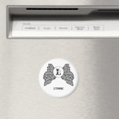 Gepersonaliseerde Monogrammed Angel Wings Magnet (Insitu (Vaatwasser))