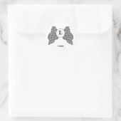 Gepersonaliseerde Monogrammed Angel Wings Ronde Sticker (Tas)