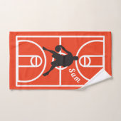 Gepersonaliseerde Monogrammed Basketball Player Re Handdoek (Handdoek)