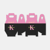 Gepersonaliseerde Monogrammed Black Modern Sweet 1 Bedankdoosjes (Uitgevouwen)