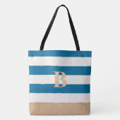 Gepersonaliseerde Monogrammed Custom Beach Bag Tote Bag (Voorkant)