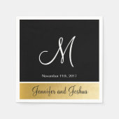 Gepersonaliseerde Monogrammed Custom Black Gold We Servetten (Voorkant)
