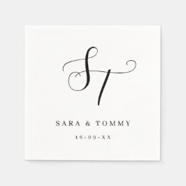 Gepersonaliseerde Monogrammed Elegante Schone Huwe Servet