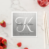 Gepersonaliseerde Monogrammed Faux Zilveren Folie  Servet (Insitu)