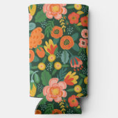 Gepersonaliseerde monogrammed Flowers Seltzer Blikjeskoeler (Achterkant)