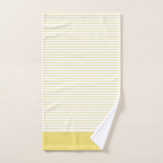 Gepersonaliseerde Monogrammed Geel Gestreepte Fami Bad Handdoek (Handdoek)