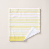 Gepersonaliseerde Monogrammed Geel Gestreepte Fami Bad Handdoek (Wasdoekje)