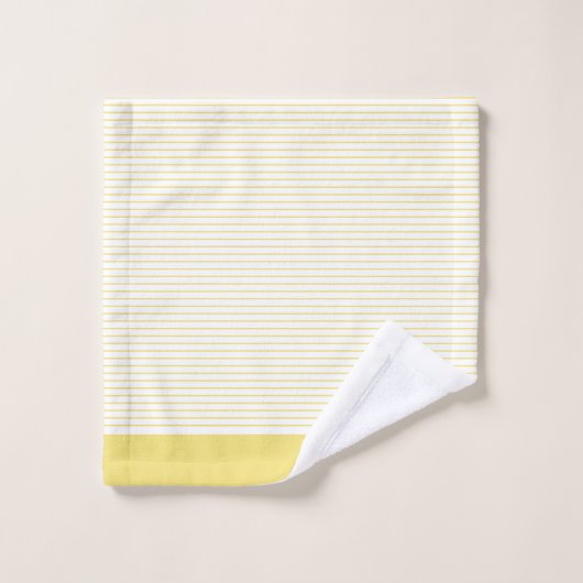 Gepersonaliseerde Monogrammed Geel Gestreepte Fami Bad Handdoek (Wasdoekje)