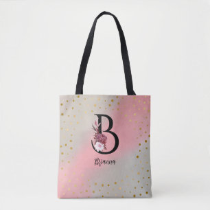 Gepersonaliseerde Monogrammed Gepersonaliseerd let Tote Bag