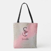 Gepersonaliseerde Monogrammed Gepersonaliseerd let Tote Bag (Achterkant)