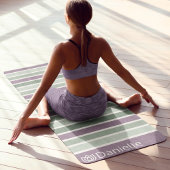 Gepersonaliseerde Monogrammed Gestreepte Groene Lo Yogamat