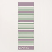 Gepersonaliseerde Monogrammed Gestreepte Groene Lo Yogamat (Achterkant)