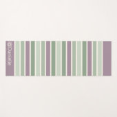 Gepersonaliseerde Monogrammed Gestreepte Groene Lo Yogamat (Voorkant (horizontaal))