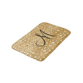 Gepersonaliseerde Monogrammed Gold Glitter Leopard Badmat (Gekanteld)