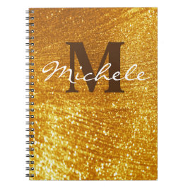 Gepersonaliseerde Monogrammed Gold Glittery Notiti Notitieboek