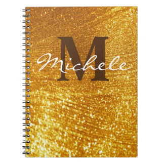 Gepersonaliseerde Monogrammed Gold Glittery Notiti Notitieboek