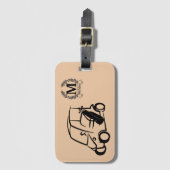 Gepersonaliseerde Monogrammed Golf Bag Label, Golf Bagagelabel (Voorkant (verticaal))