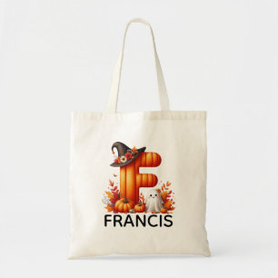 Gepersonaliseerde Monogrammed Halloween Canvas tas