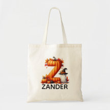 Gepersonaliseerde Monogrammed Halloween Canvas tas