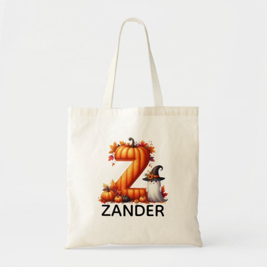 Gepersonaliseerde Monogrammed Halloween Canvas tas (Voorkant)